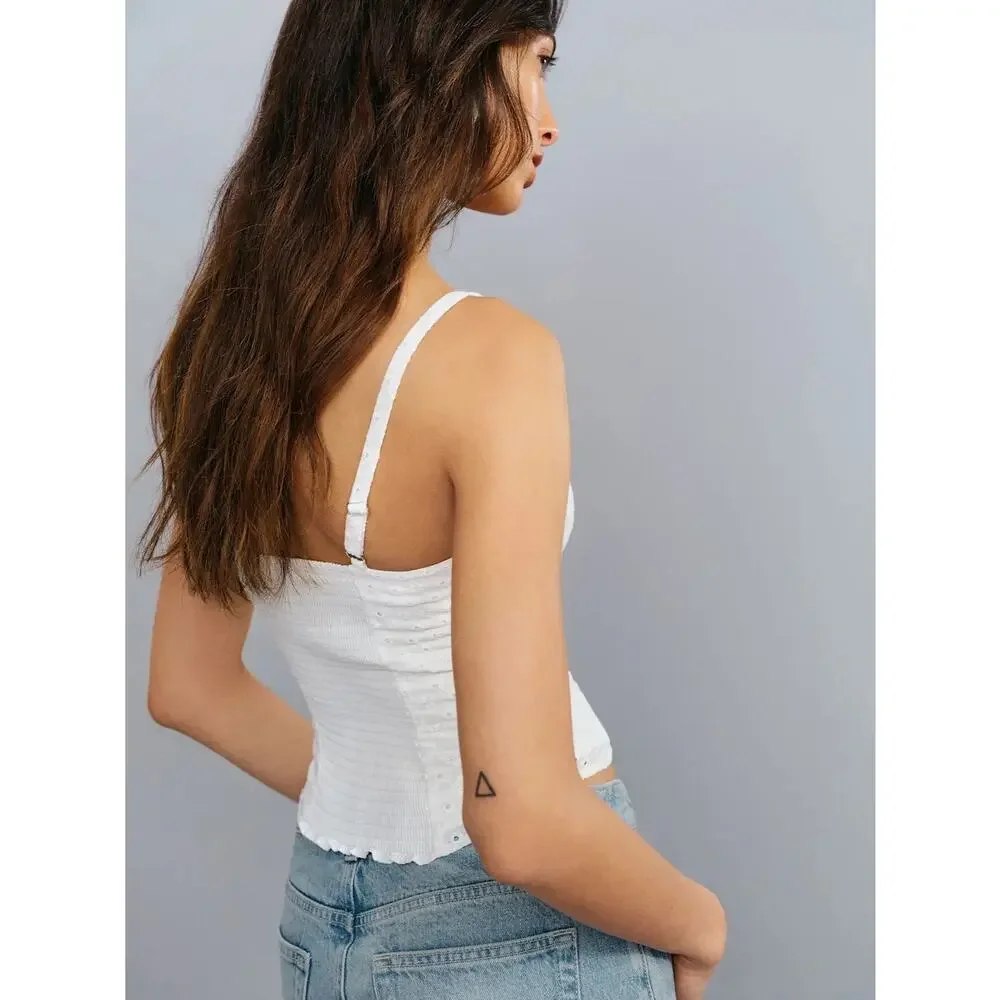 SZ 4 Reformation Hattie Top White Eyelet NWT - Picture 2 of 5
